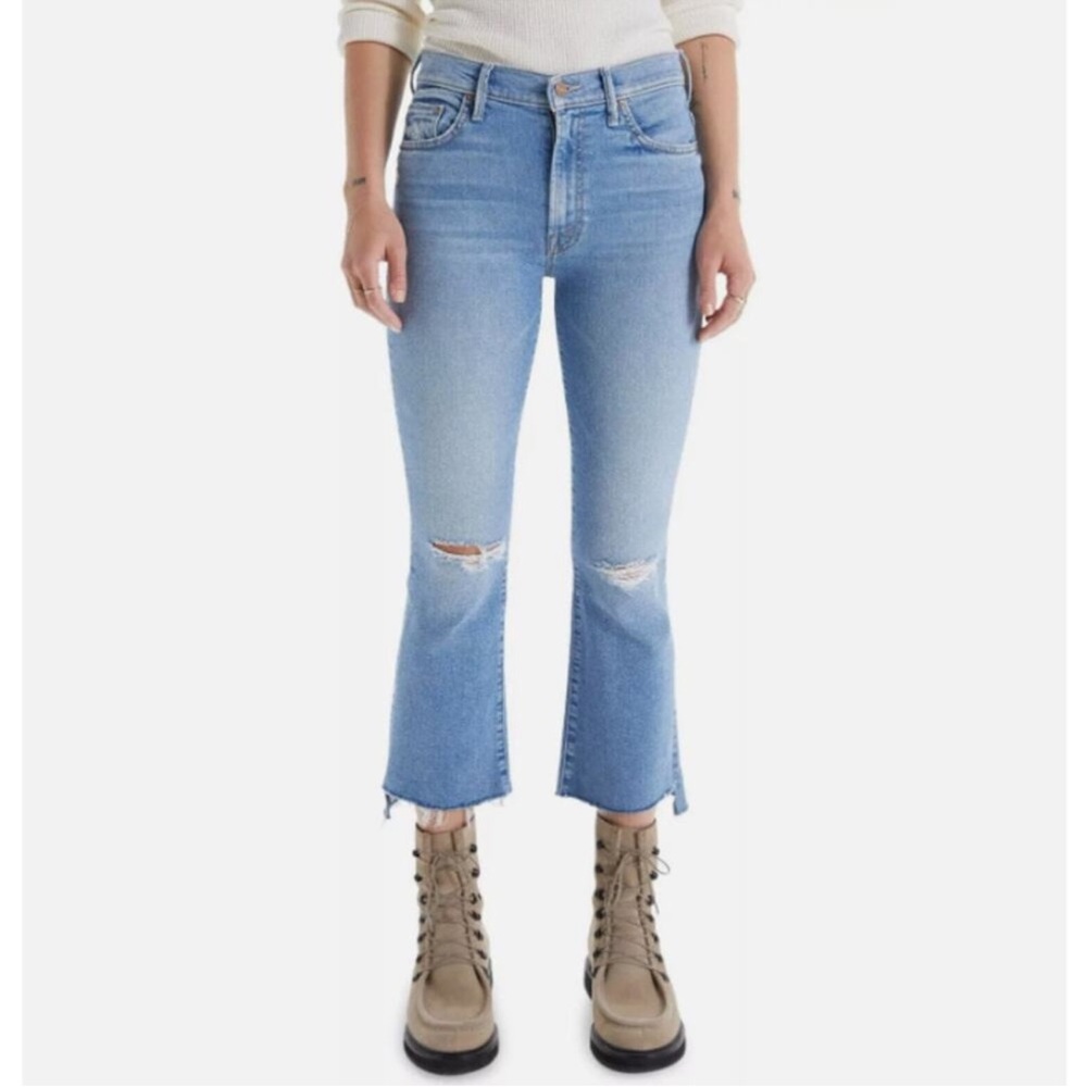 MOTHER The Insider Crop Step Fray Jeans in Thrilling Shots Size 27 - Picture 16 of 16